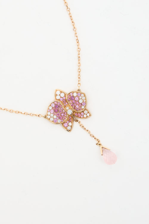 Cartier 18k Gold & Diamond Caresse D'Orchidées Necklace