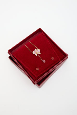 Cartier 18k Gold & Diamond Caresse D'Orchidées Necklace