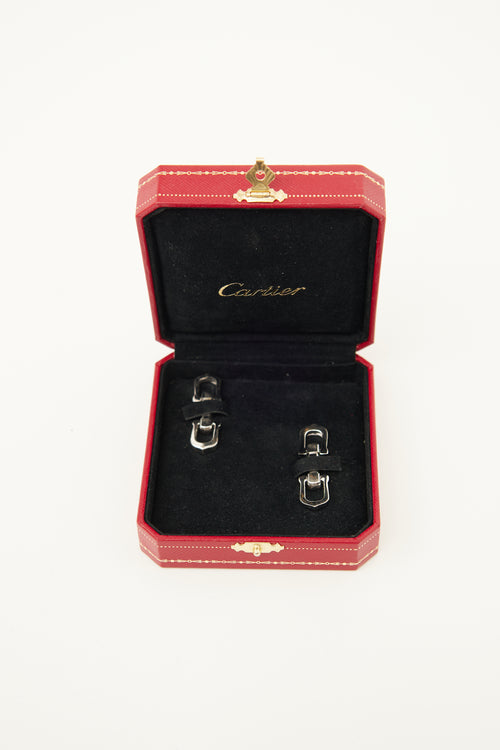 Cartier Sterling Silver Elongated C Cufflinks