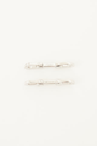 Cartier Sterling Silver Elongated C Cufflinks