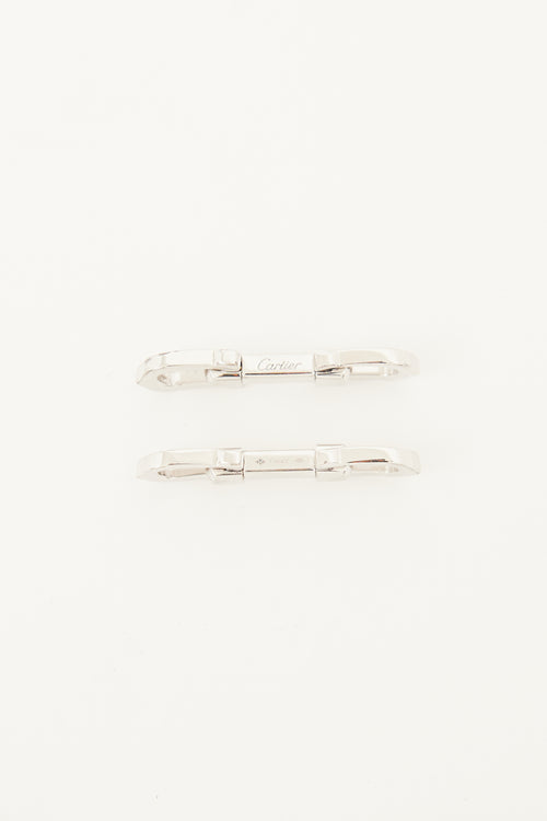 Cartier Sterling Silver Elongated C Cufflinks