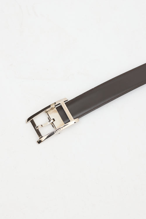 Cartier Black & Brown Leather Reversible Tank De Cartier Belt