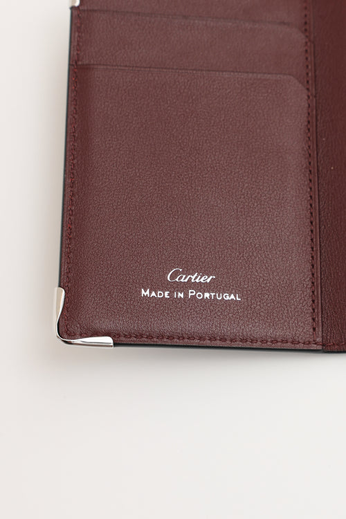 Cartier Black Leather Logo Bi-Fold Card Holder