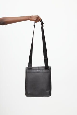 Cartier Black Leather Messenger Bag