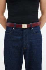 Cartier Burgundy & Black Must de Cartier Belt