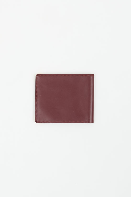 Cartier Vintage Burgundy Leather Bifold Logo Wallet