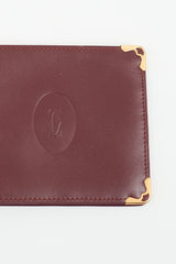 Cartier Vintage Burgundy Leather Bifold Logo Wallet