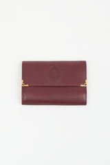 Cartier Vintage Burgundy Leather Trifold Logo Wallet
