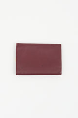 Cartier Vintage Burgundy Leather Trifold Logo Wallet