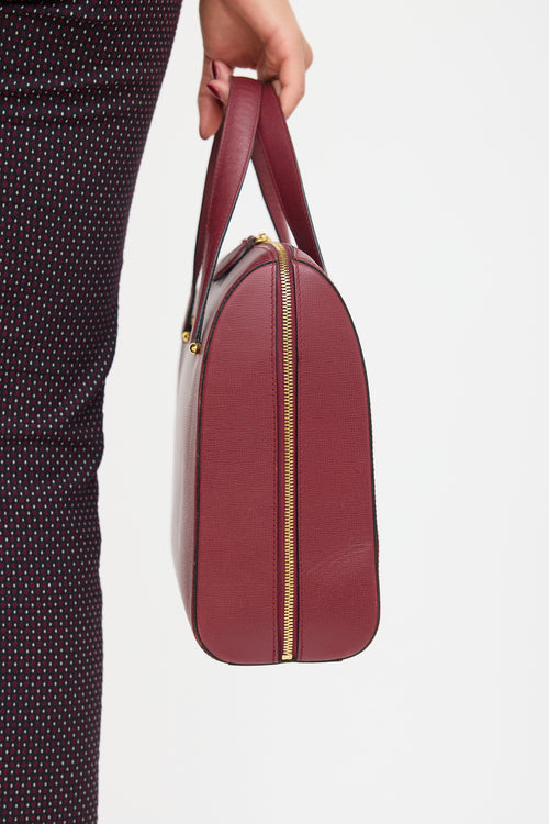 Cartier Burgundy Leather Shoulder Bag