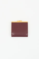 Cartier Vintage Burgundy Leather Long Trifold Logo Wallet