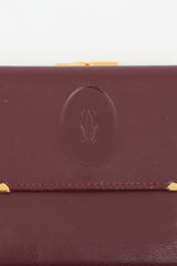 Cartier Vintage Burgundy Leather Long Trifold Logo Wallet