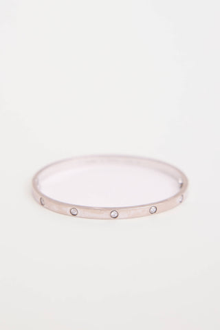 Cartier 18K White Gold 10 Diamond Love Bracelet