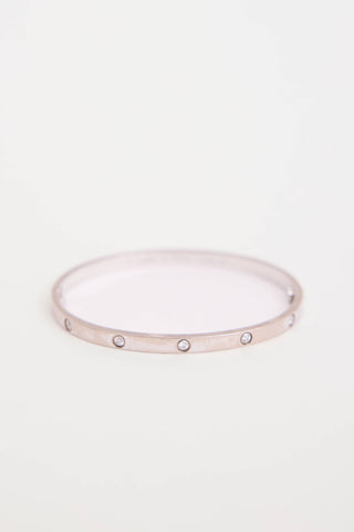 Cartier 18K White Gold 10 Diamond Love Bracelet