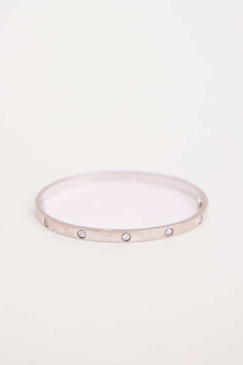 Cartier 18K White Gold 10 Diamond Love Bracelet