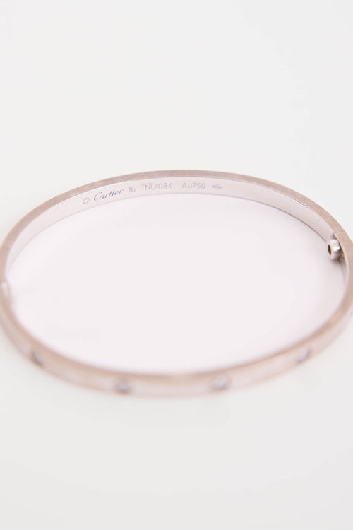 Cartier 18K White Gold 10 Diamond Love Bracelet