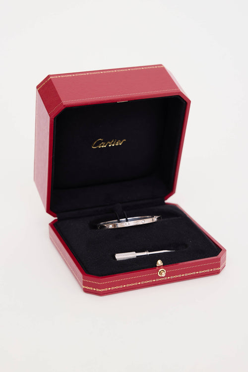 Cartier 18K White Gold 10 Diamond Love Bracelet