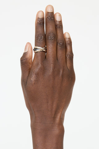 Cartier 18K White Gold Ceramic Trinity