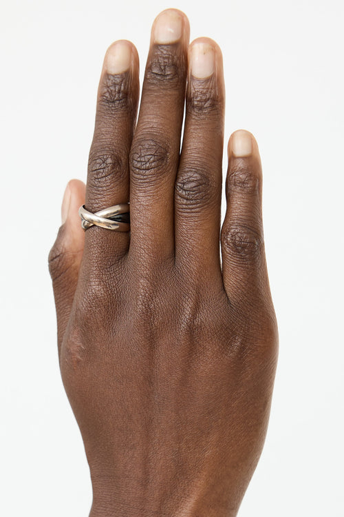 Cartier 18K White Gold Ceramic Trinity