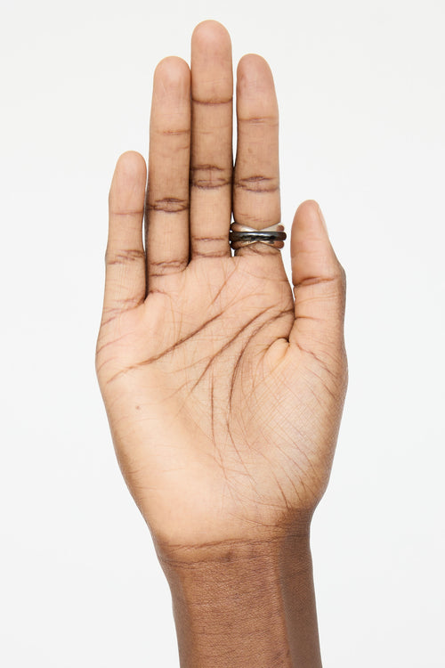 Cartier 18K White Gold Ceramic Trinity