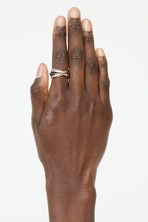 Cartier 18K White Gold Ceramic Trinity