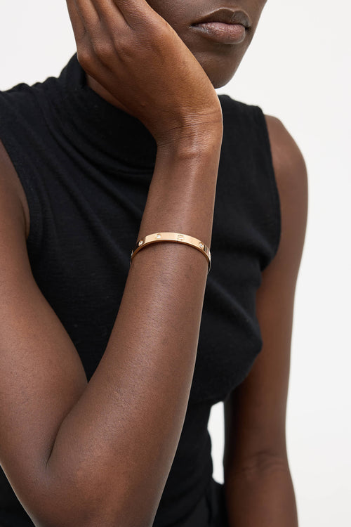 Cartier 18K Rose Gold 10 Diamond Love Bracelet