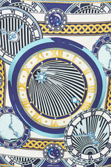 Cartier Blue & Multicolour Sundial Scarf