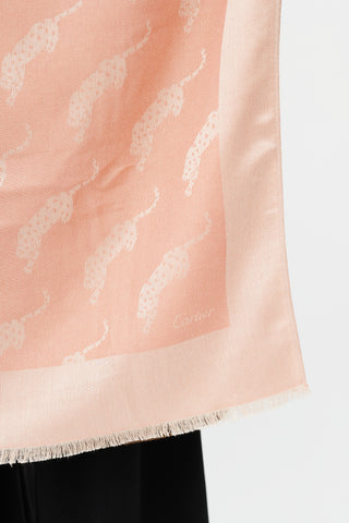 Cartier Pink Cashmere Pattern Scarf