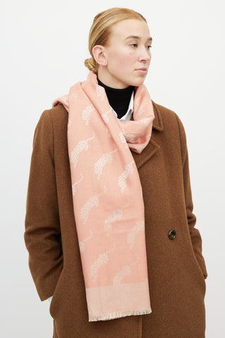 Cartier Pink Cashmere Pattern Scarf