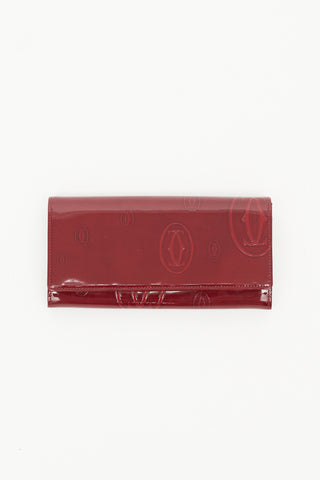 Cartier Red Patent Leather Happy Birthday Wallet