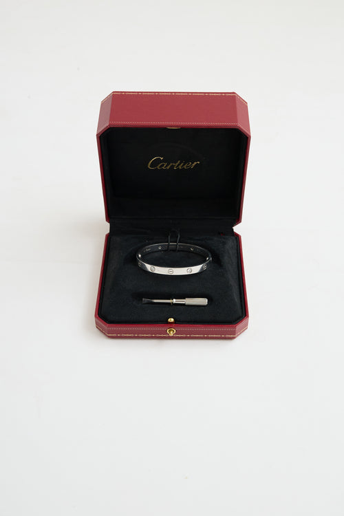 Cartier 18K White Gold 4 Diamond Love Bracelet