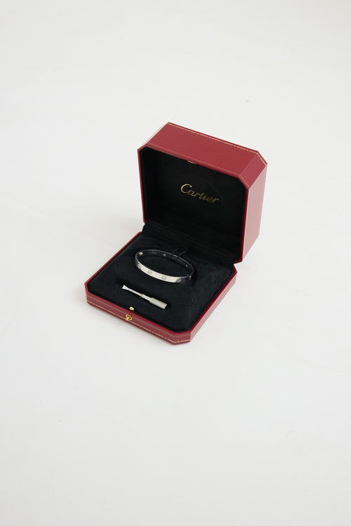 Cartier 18K White Gold 4 Diamond Love Bracelet
