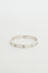 Cartier 18K White Gold 4 Diamond Love Bracelet