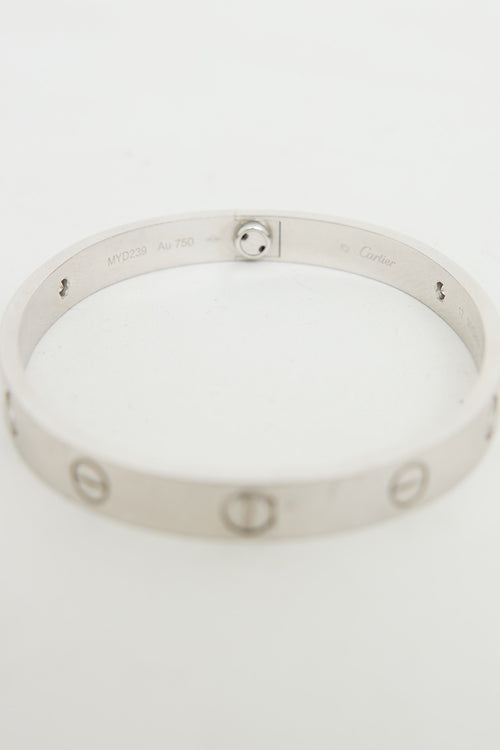 Cartier 18K White Gold 4 Diamond Love Bracelet