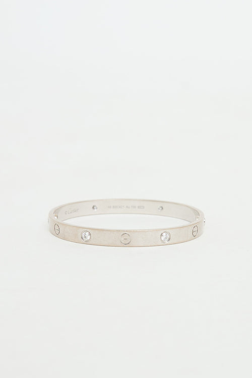 Cartier 18K White Gold 4 Diamond Love Bracelet