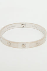 Cartier 18K White Gold 4 Diamond Love Bracelet