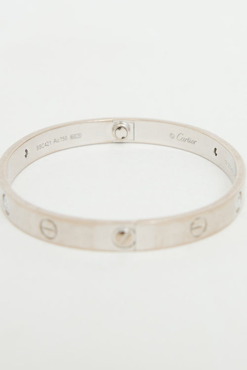Cartier 18K White Gold 4 Diamond Love Bracelet