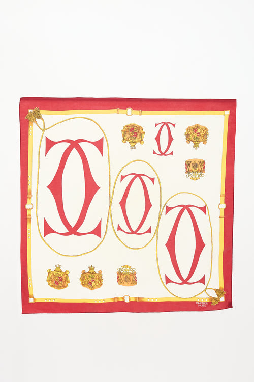 Cartier Silk Logo Square Scarf