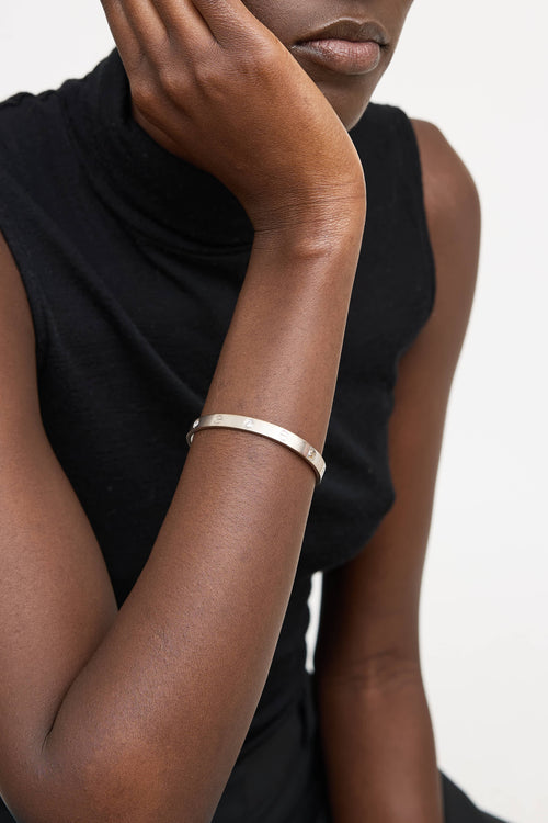 Cartier 18K White Gold 4 Diamond Love Bracelet