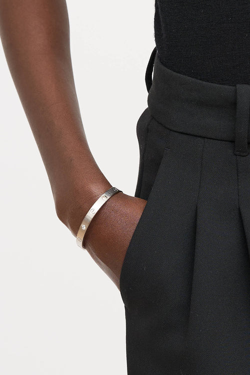 Cartier 18K White Gold 4 Diamond Love Bracelet