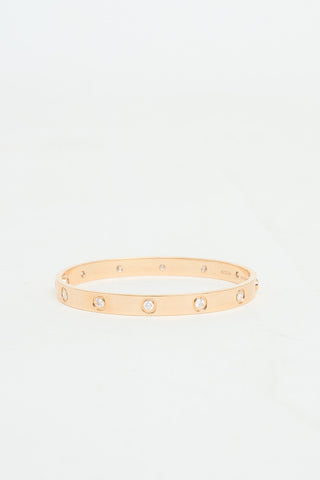 Cartier 18K Rose Gold 10 Diamond Love Bracelet