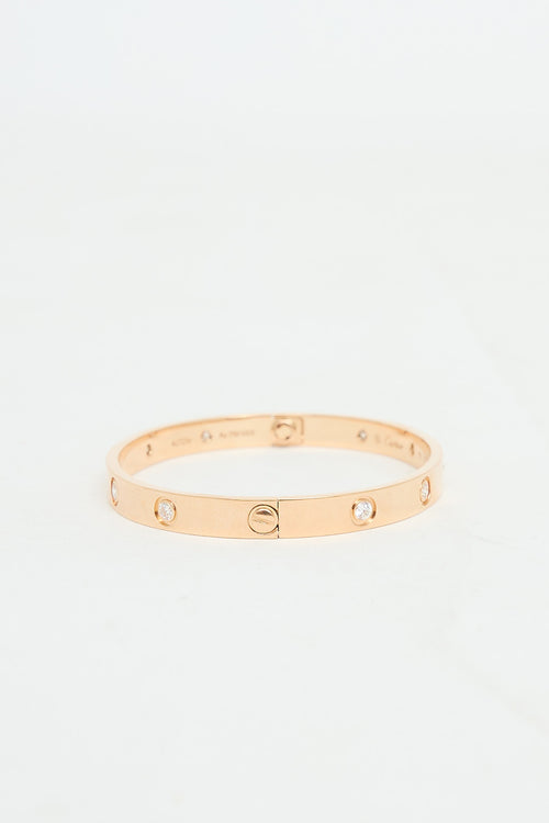 Cartier 18K Rose Gold 10 Diamond Love Bracelet
