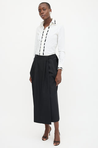 Carven Wrap Front Midi Skirt