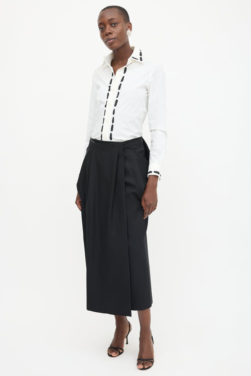 Carven Wrap Front Midi Skirt