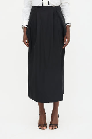 Carven Wrap Front Midi Skirt