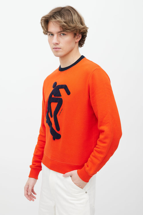 Carven Orange Cotton Crewneck Sweatshirt