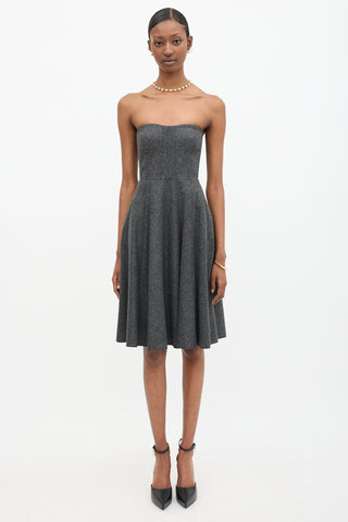 Carven Wool Strapless Dress