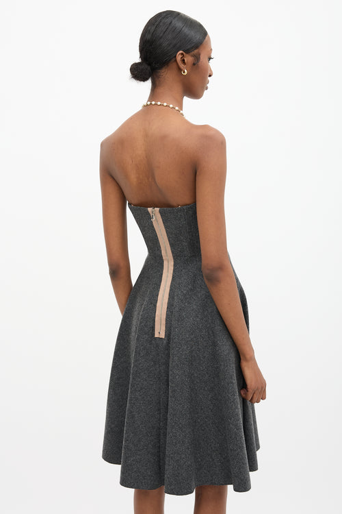 Carven Wool Strapless Dress