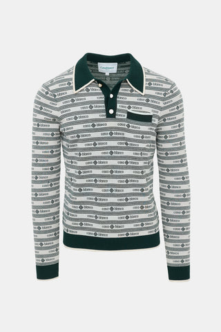 Casablanca Merino Wool Jacquard Polo Shirt