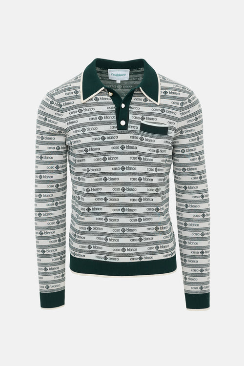 Casablanca Merino Wool Jacquard Polo Shirt